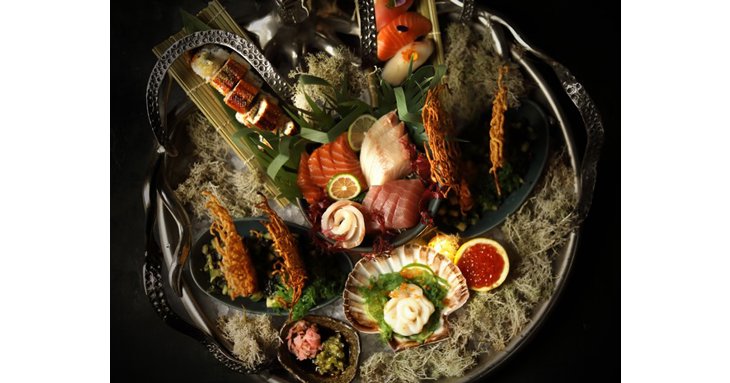 The extensive sushi menu features stunning YOKU signature platters.